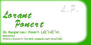 lorant ponert business card